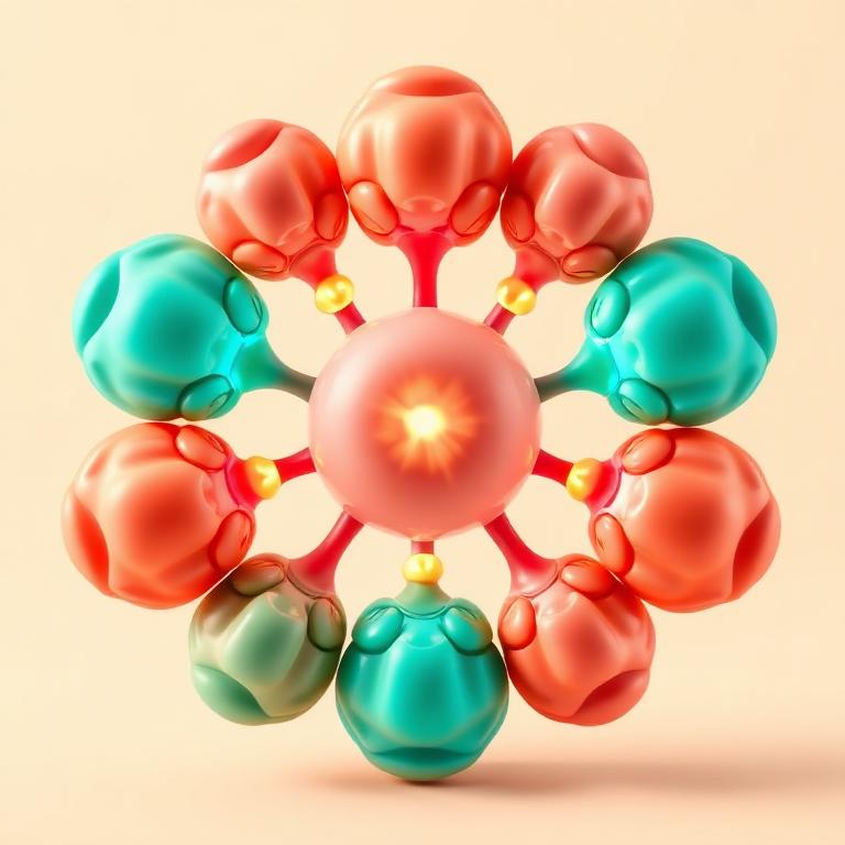 Colorful 3D illustration representing Hormonal Balance