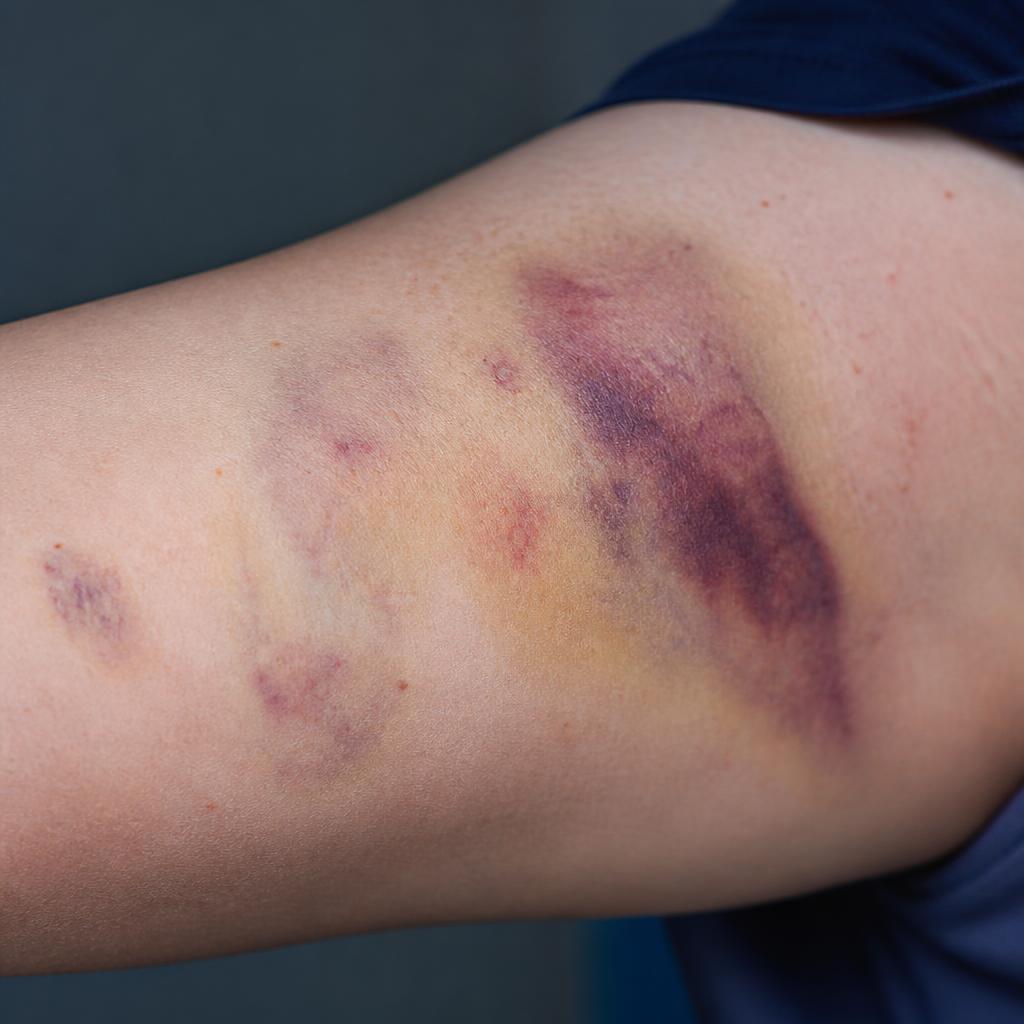 Photograph representing easy bruising & bleeding