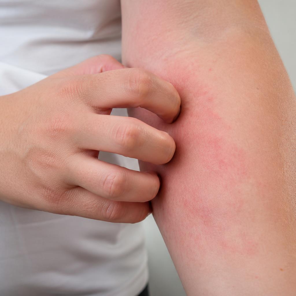 Photograph representing itchy skin