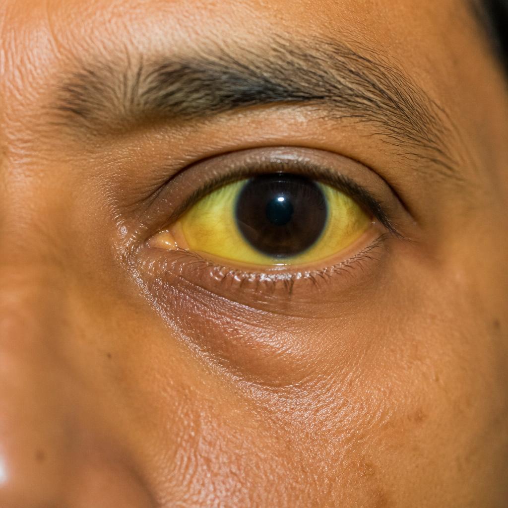 Photograph representing yellow skin & eyes (jaundice)