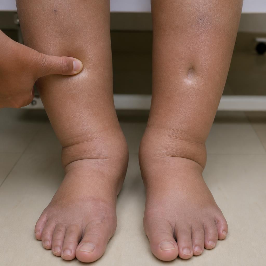 Photograph representing swollen legs & ankles